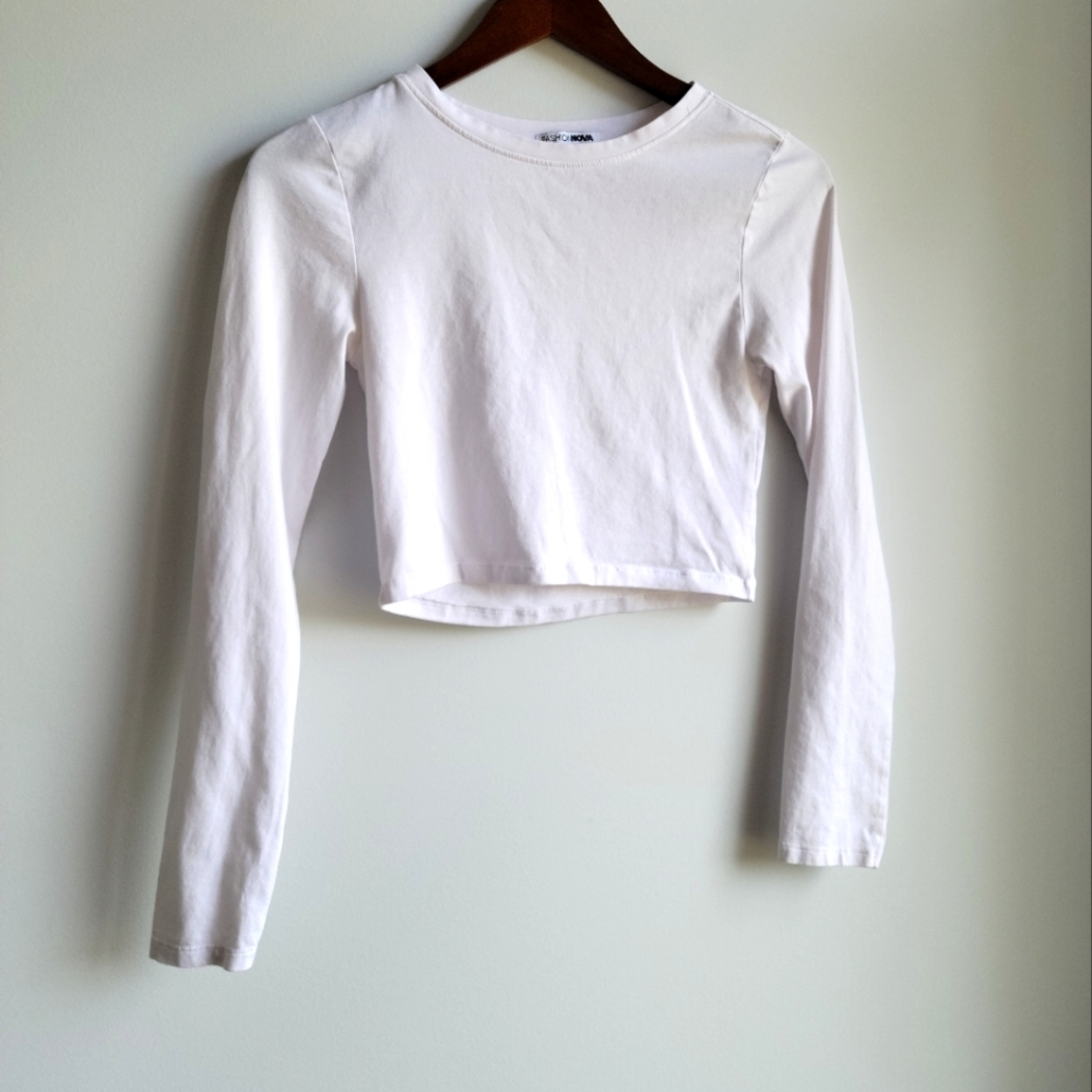 Fashion Nova Long Sleeve Crop Top - Size US S
